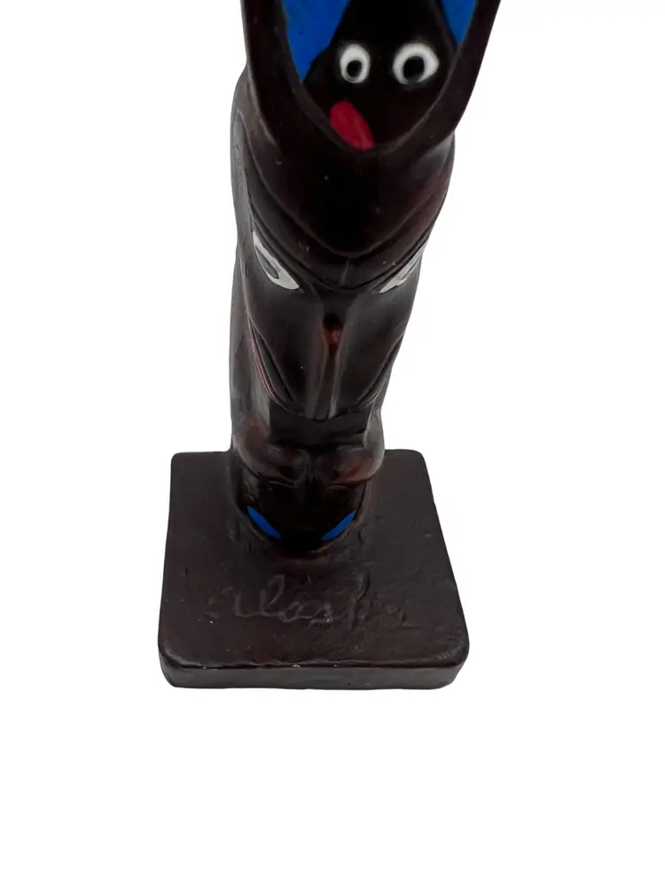 Authentic Alaska Craft Handcrafted Totem Pole Figurine 5.25" Tall Ketchikan AK