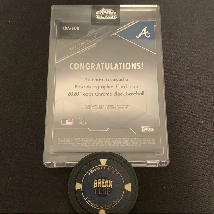 2020 Topps Chrome Black Mike Soroka Auto 03/99