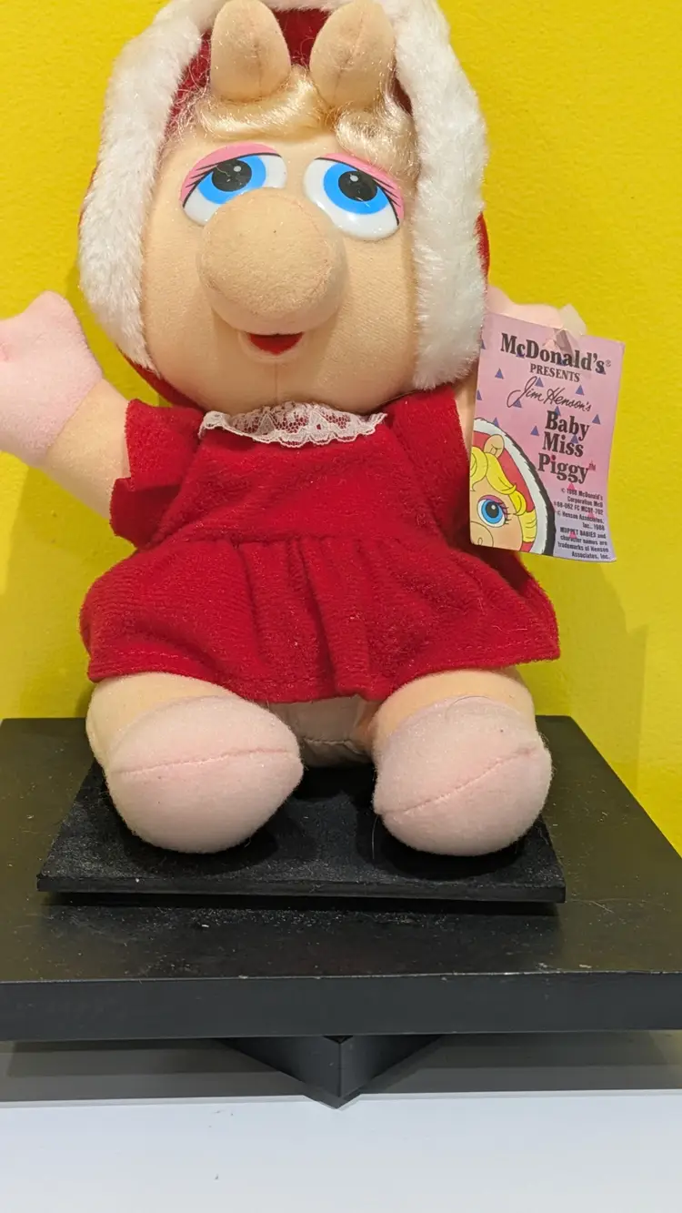 Vintage 1987 McDonalds Jim Henson Baby Miss Piggy Plush Muppets USED With Tag