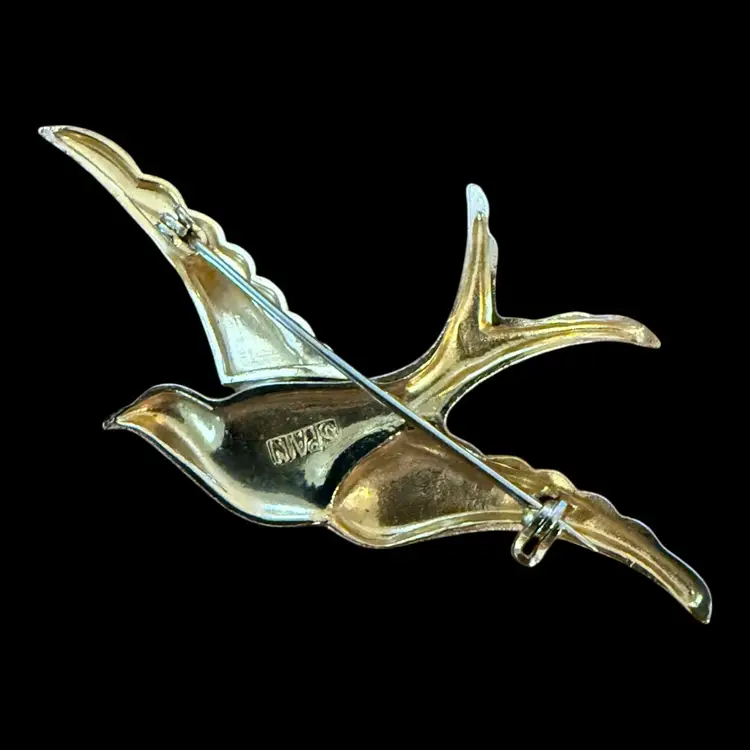 Damascene Bird Brooch 2”