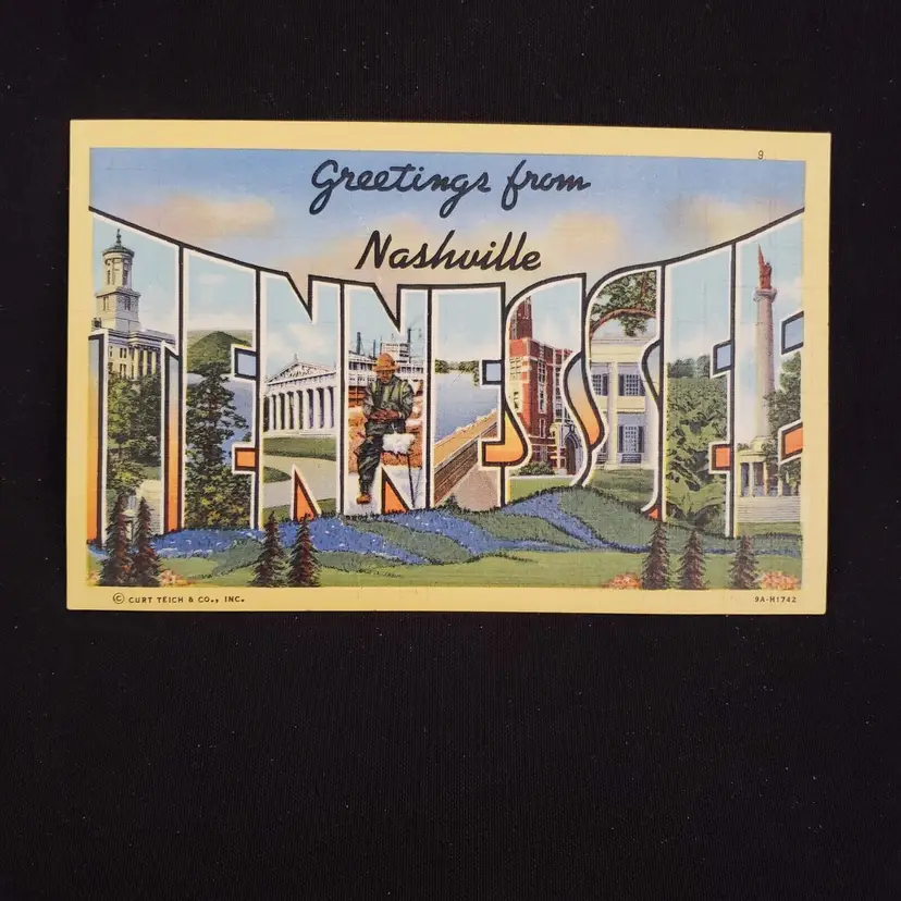 Ephemera Postcard Greetings From Nashville TENNESSEE unused Vintage