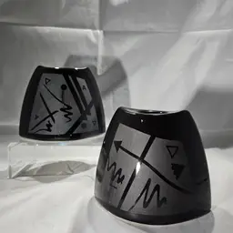 Stephen Fabrico Geometric Pattern Candle Holders - Set of 2