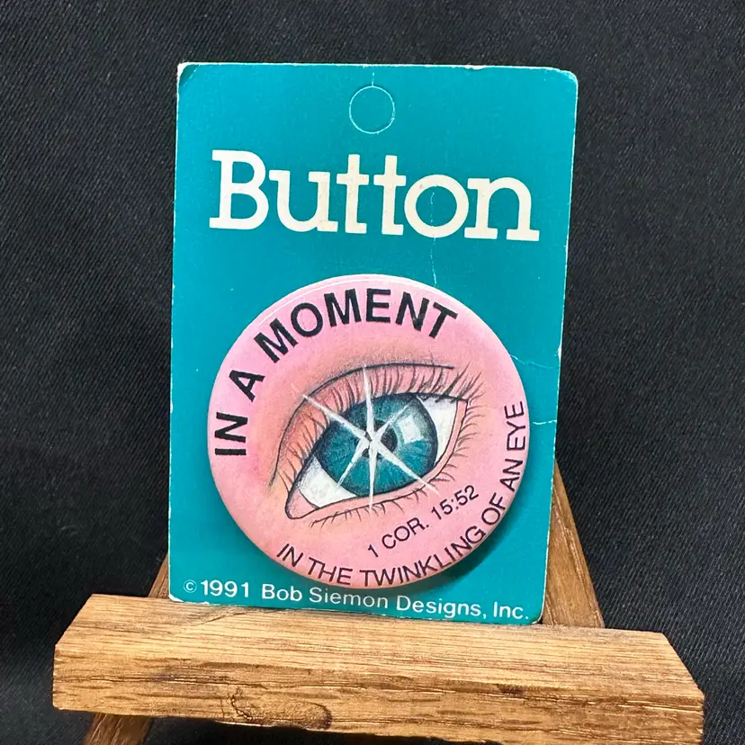 1991 Bob Siemon "Twinkling of an Eye" Button - Rare Safety Pin Closure