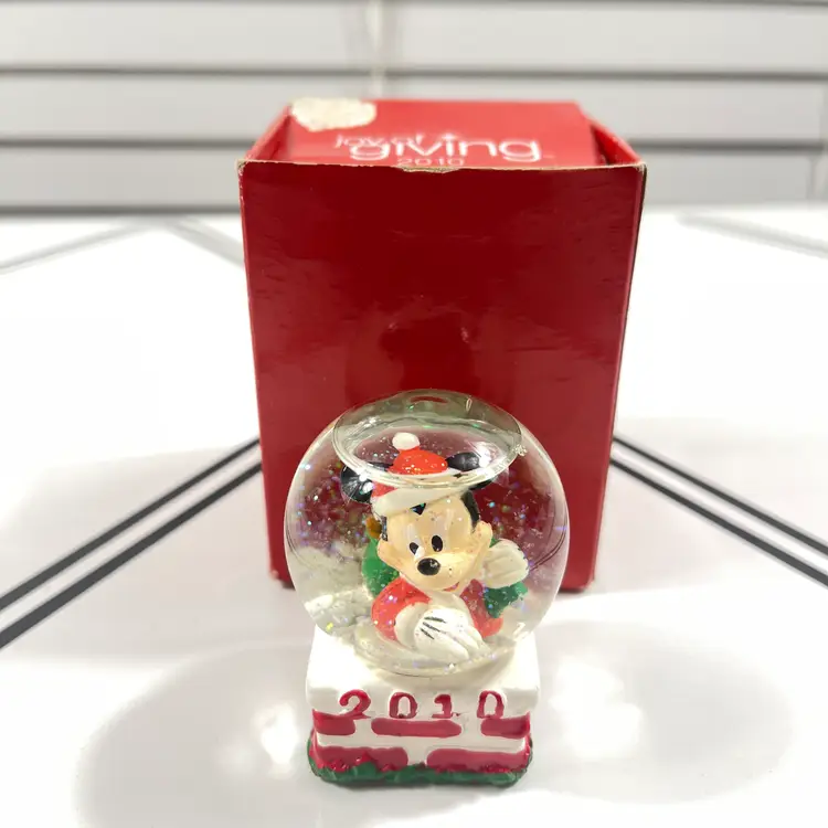 Mickey Mouse Snow Globe 2.5" Disney Joy of Giving JCPenney 2010 Christmas