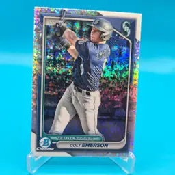 Colt Emerson 2024 Bowman Chrome Mini-Diamond Refractor Baseball Card Seattle Mariners