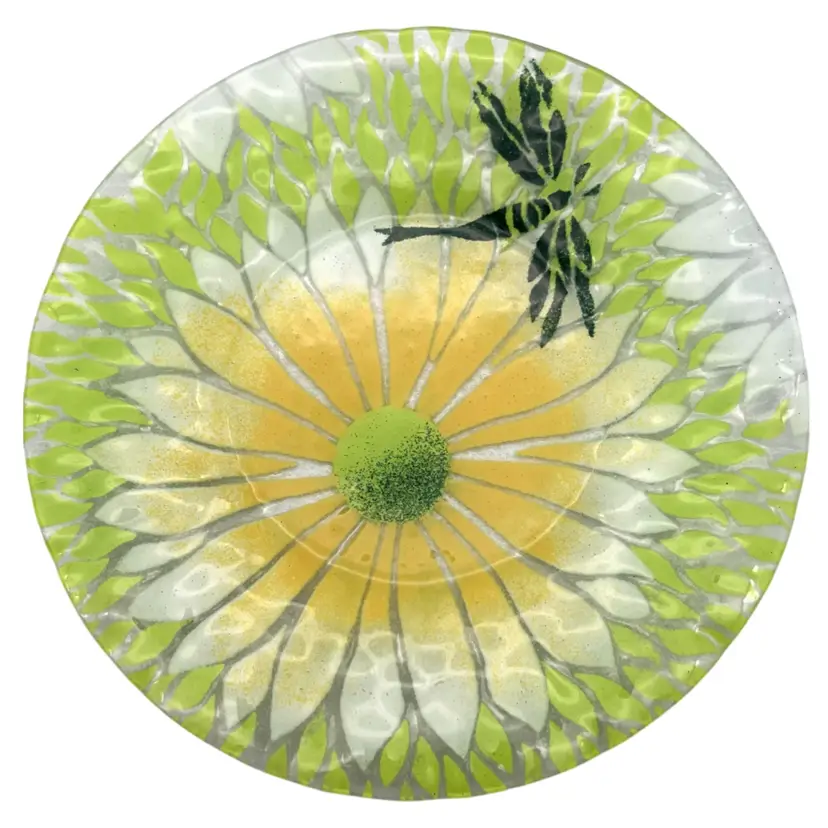 BIN - Sydenstricker Dragonfly On Flower Plate 8.5” Signed