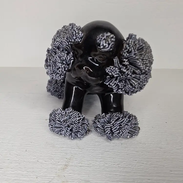 Redware Spaghetti Spaniel Planter / Trinket Box