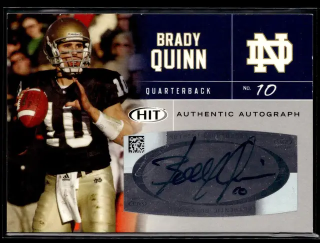 2007 Sage Hit BRADY QUINN RC Rookie Auto #A10 Notre Dame Fighting Irish