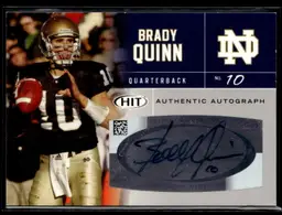 2007 Sage Hit BRADY QUINN RC Rookie Auto #A10 Notre Dame Fighting Irish