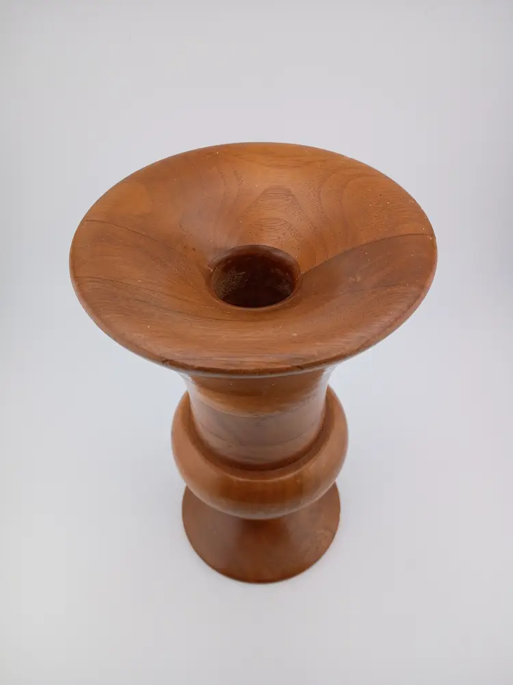 Turned wooden vase