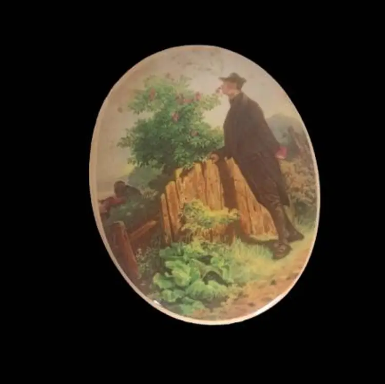 Schramberg Oval Wall Art, Man Smelling Roses