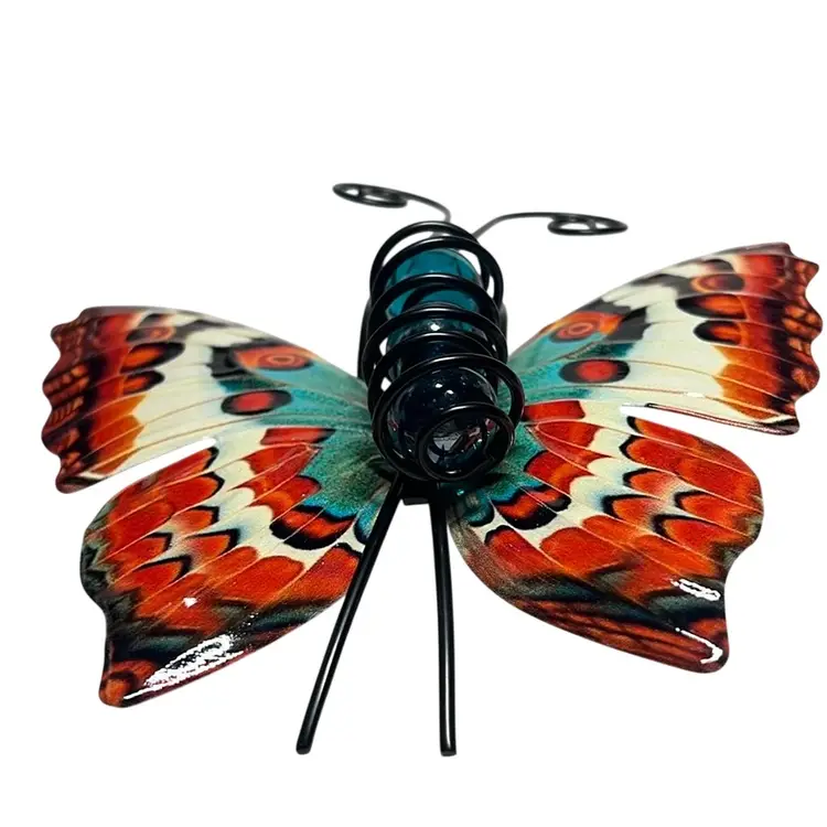 Butterfly Pot Perch Multicolored Butterfly- Orange, Blue, White & Black.