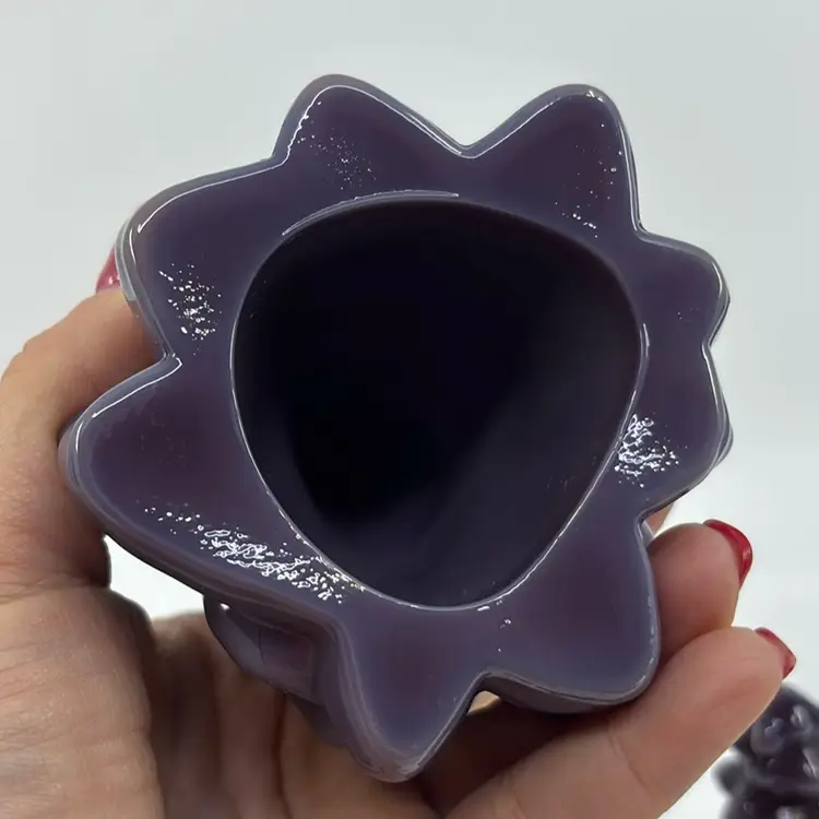 Mosser Eggplant Slag 5.5” & 2.75” Art Glass Trees