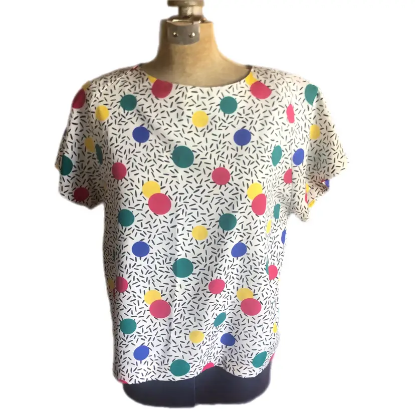 Design Elements By Impressions Sprinkle Polkadot Pullover 1980’s Vintage Large