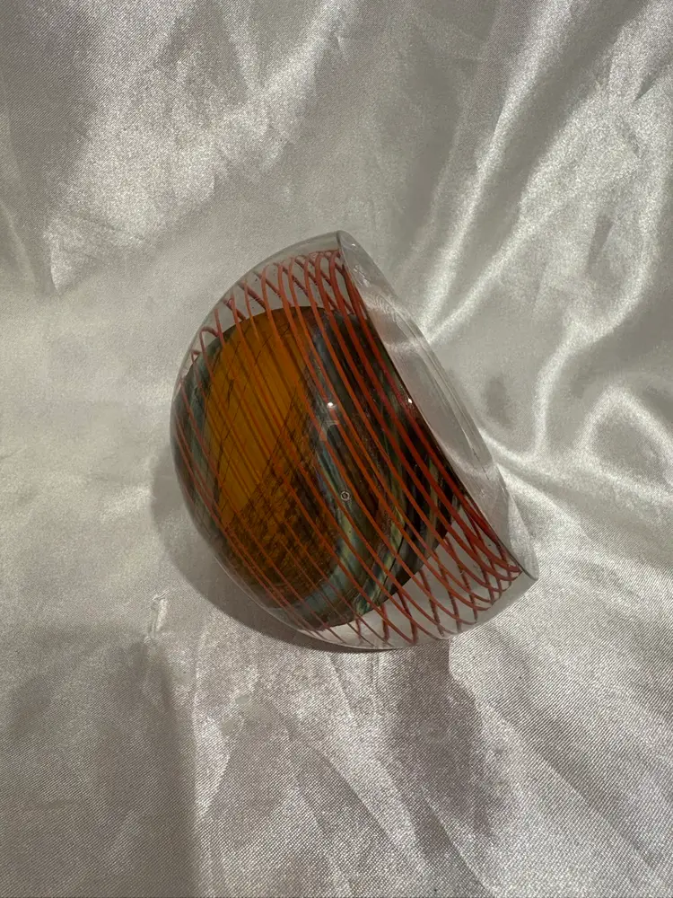 Hal David Berger Planet Outer Space Art Glass Paperweight 2002 Signed  Vintage