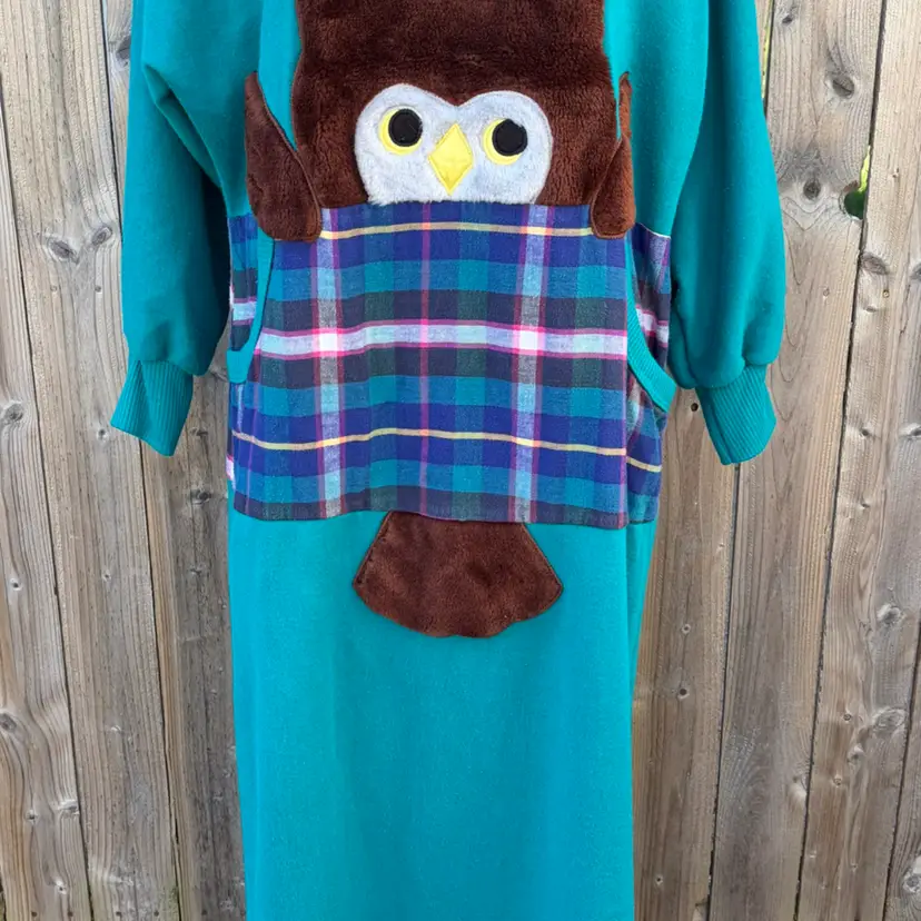 Vintage Beth Michaels Full Body Pajamas with Plush Owl X Large