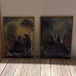 Bubble Glass VTG Pictures 8 By 6 Set Of 2