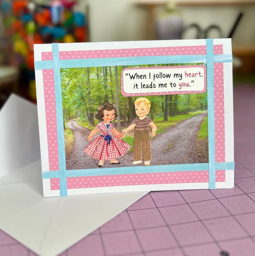 Handmade Valentine Card w/envelope