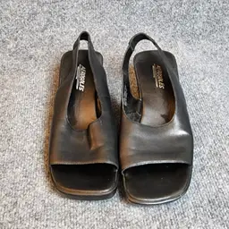 Aerosoles Women Power Glide Wedge Mule Sandals Open Toe 8.5M Slingback Leather