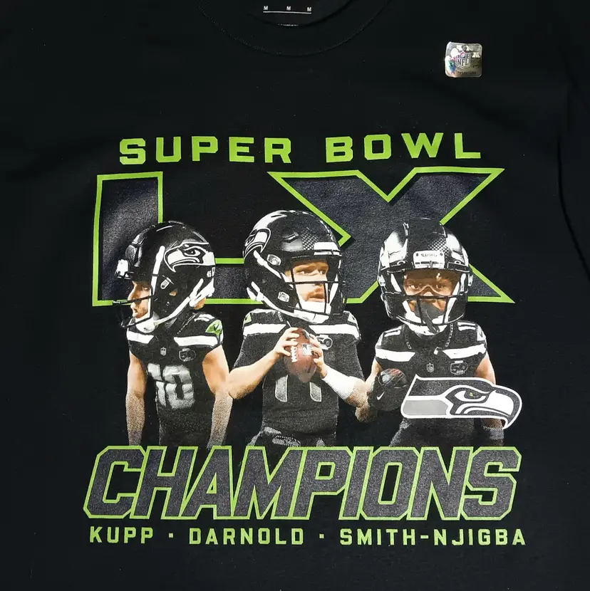 Seattle Seahawks Super Bowl Champions t-shirt oversized heads Kupp Darnold JSN