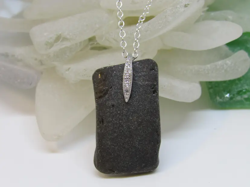 Real Maine Sea Glass "Pirate Glass" Pendant Necklace