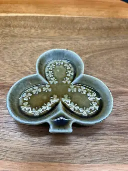 Vintage Wade Irish Coarmagh Shamrock-Shaped Trinket Dish, St. Patrick's Day, Made in Ireland