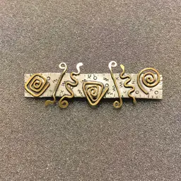 Artisan Crafted Signed Miller Wacky Lines Bar Brooch