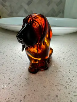 Vintage Avon Baby Bassett Hound Topaze Cologne Glass Decanter