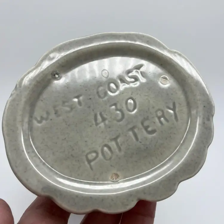 Vintage West Coast Pottery Vase #430 Gray & Burgundy Twisted Swirled Draped Mid-Century 1950s Grannycore