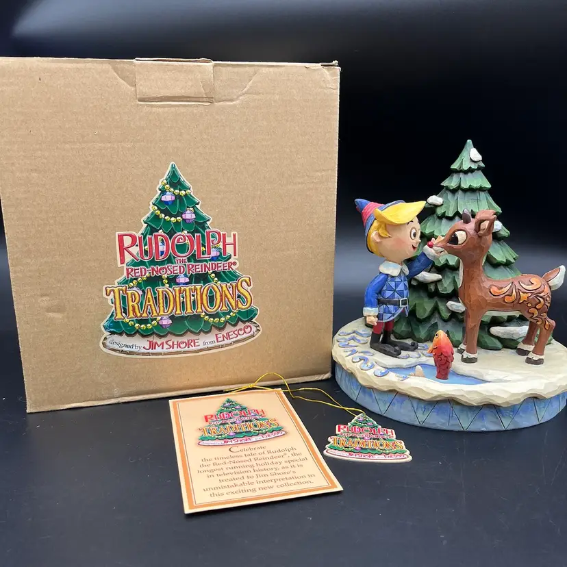 Jim Shore Rudolph the Red Nosed Reindeer Traditions & Hermey 2008 Enesco 4009802