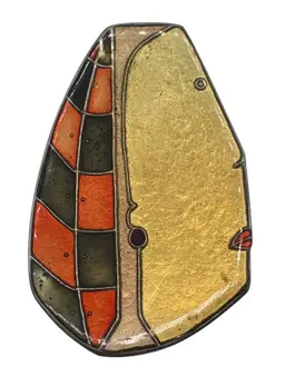 Artisan Large Statement Pendant Abstract Art Woman Lady Face Cloisonne 3.5”