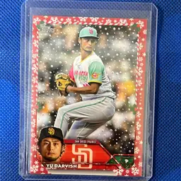 2023 Topps Holiday Yu Darvish H66 RED Metallic 62/99