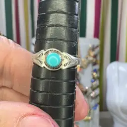 Turquoise Ring Sterling Silver Ring Size 8 - 1970s - Tested Guaranteed -