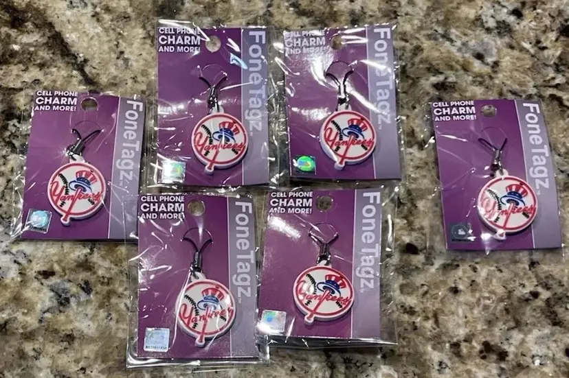 New York Yankees Cell Phone Charms Lot of 6 - Brand New