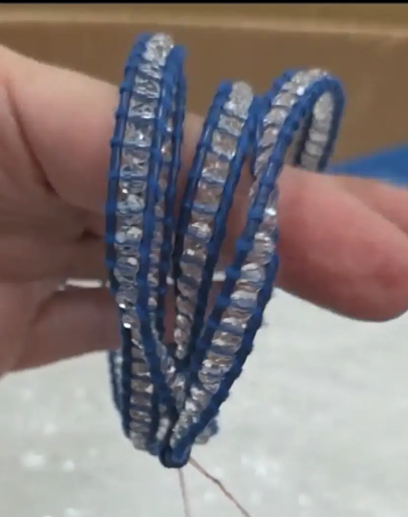 Victoria Emerson Crystal Beaded Blue Wrap Bracelet/ Necklace