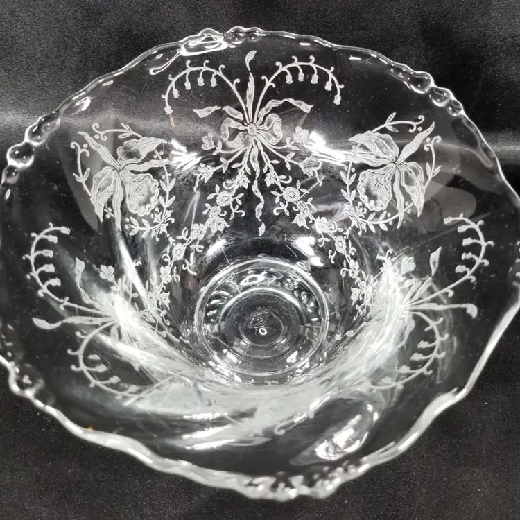 Vintage Heisey Glass Orchid Mayonnaise Bowl