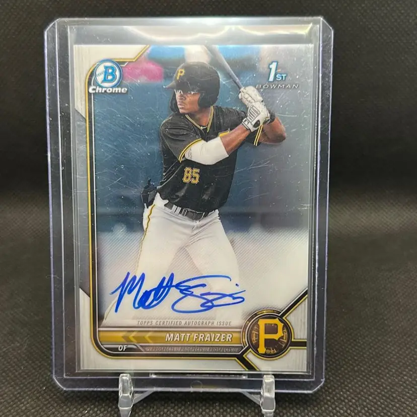 Matt Fraizer 2022 Bowman Chrome 1st Auto Pittsburgh Pirates