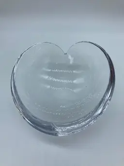 NAMBE Clear Lead Crystal Glass Heart Bowl - Stamped