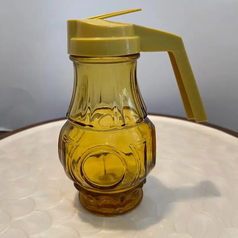 Wheaton Amber Glass Bullseye Syrup Pitcher