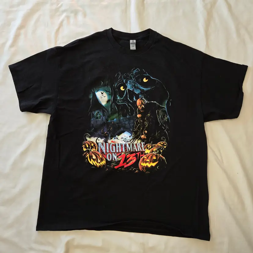 T-Shirt A Nightmare on Elm Street Friday the 13th sz XL Black Graphic Glidden