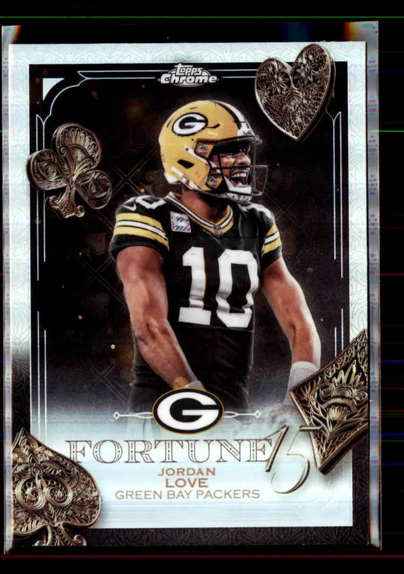 Jordan Love 2025 Topps Chrome Refractor Fortune 15 #F15-17 - (142) - Green Bay Packers