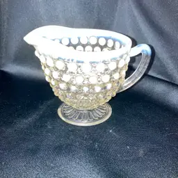 Vintage Fenton Moonstone Opalescent White Hobnail Creamer No Chips Or Cracks