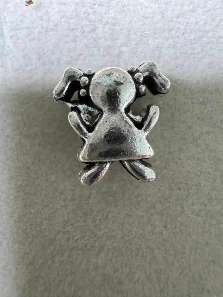 Silver Tone Girl Slider Bracelet Charm