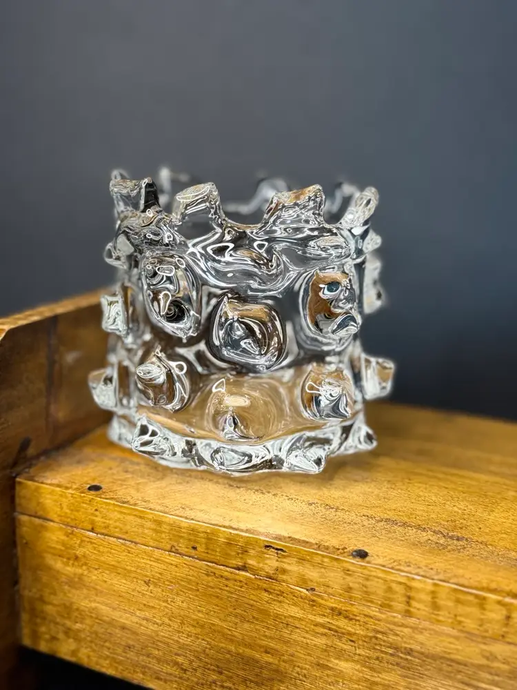 Pair of Barovier & Toso Mugnoni Art Glass vases/candleholders, Circa 1930s, 4"x4", Excellent Condition