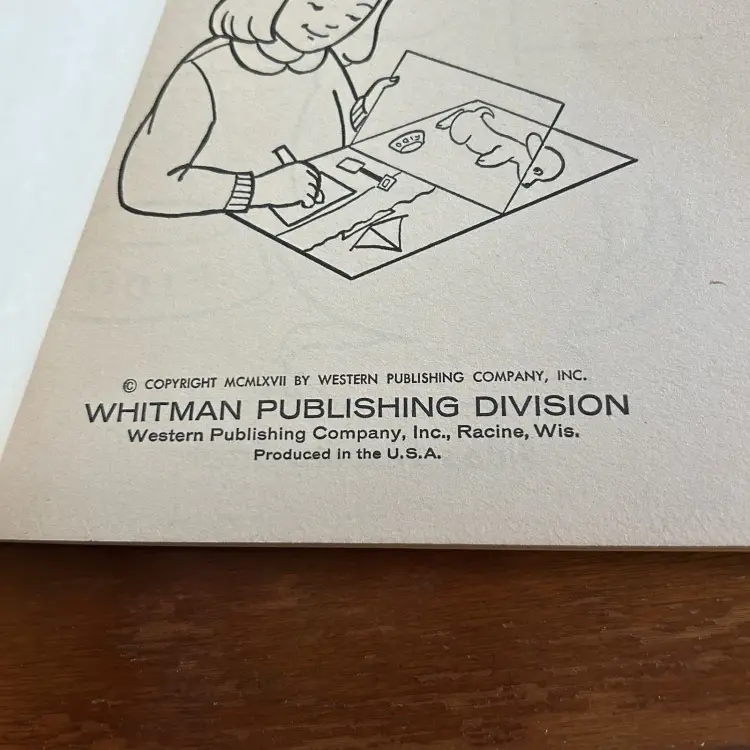 Vintage 1967 Surprise Pictures Trace And Color Coloring Book Whitman Unused