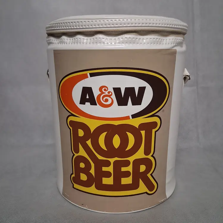 A&W Root Beer Advertising Bucket Cooler 12.5" x 10" With Liner Clean Condition