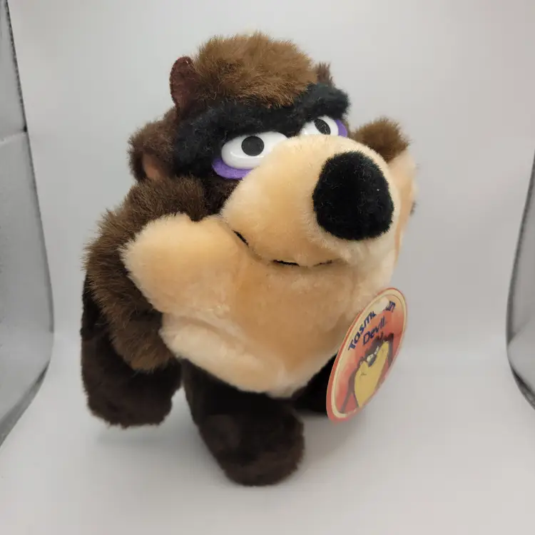 LOONEY TUNES Tasmanian Devil Plush Taz 4K Company Mighty Star 1991 Korea 8"
