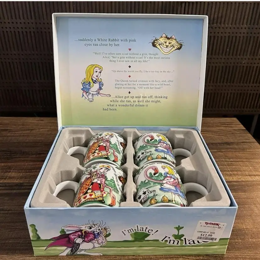 Alice In Wonderland Café Paul Cardew Porcelain Coffee Mug Set Of 4