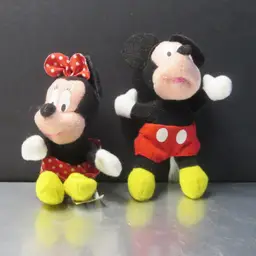Disney Mickey And Minnie 4 Inch Plush Figures kelloggs Cereal Premium 2001