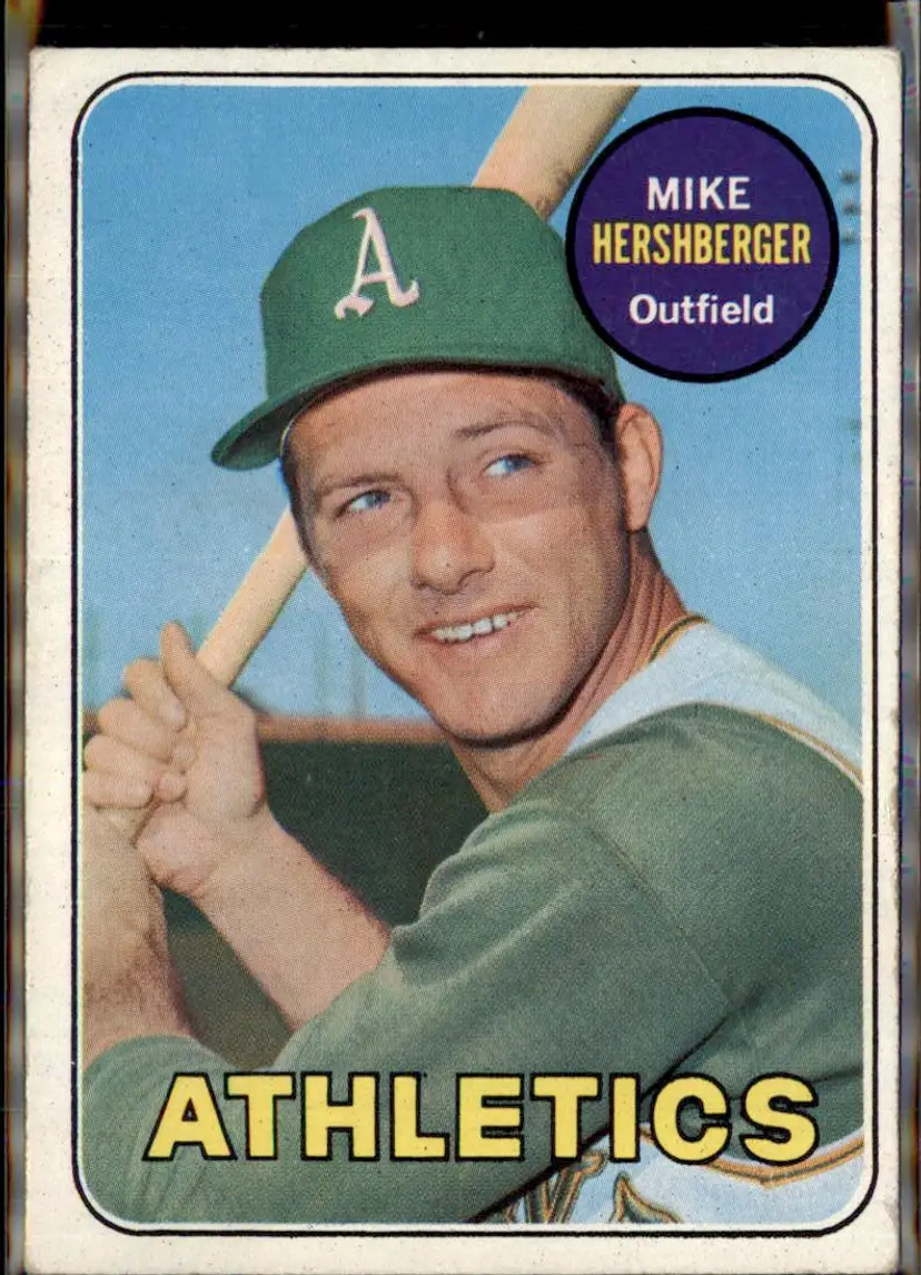 1969 Topps #655 Mike Hershberger - (pk3) - Oakland Athletics